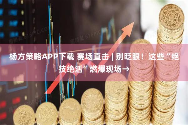 杨方策略APP下载 赛场直击 | 别眨眼！这些“绝技绝活”燃爆现场→